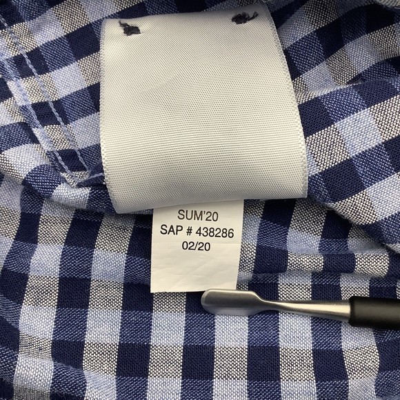 Lucky Brand Mens Slim Fit Long Sleeve Button Up Linen Blend Blue Shirt Size L - Picture 7 of 7